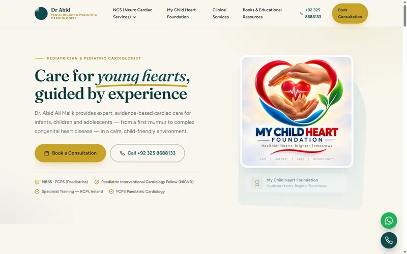 Dr. Abid Ali Malik — Pediatric cardiologist practice in Islamabad, Pakistan