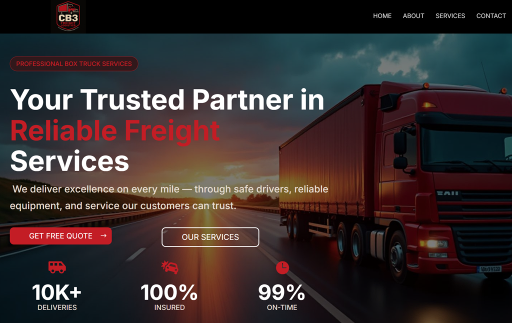 Screenshot_2 freight logistics website